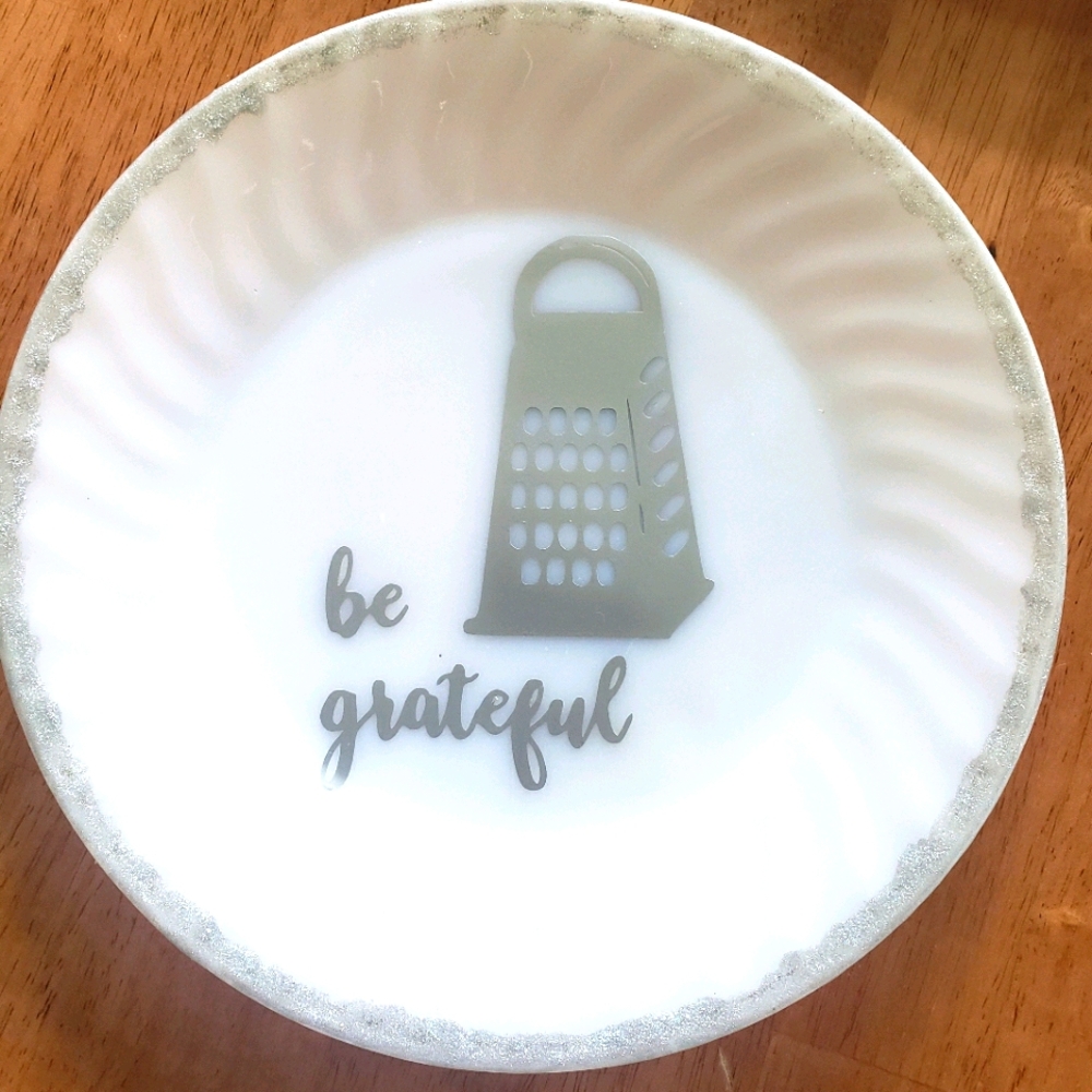 Wall Decor Fun Kitchen plate "be grateful"